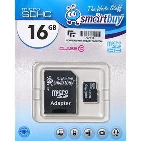 Карта памяти Smart Buy Micro SecureDigital 16Gb SB16GBSDCL10-01 {Micro SDHC Class 10, SD adapter}
